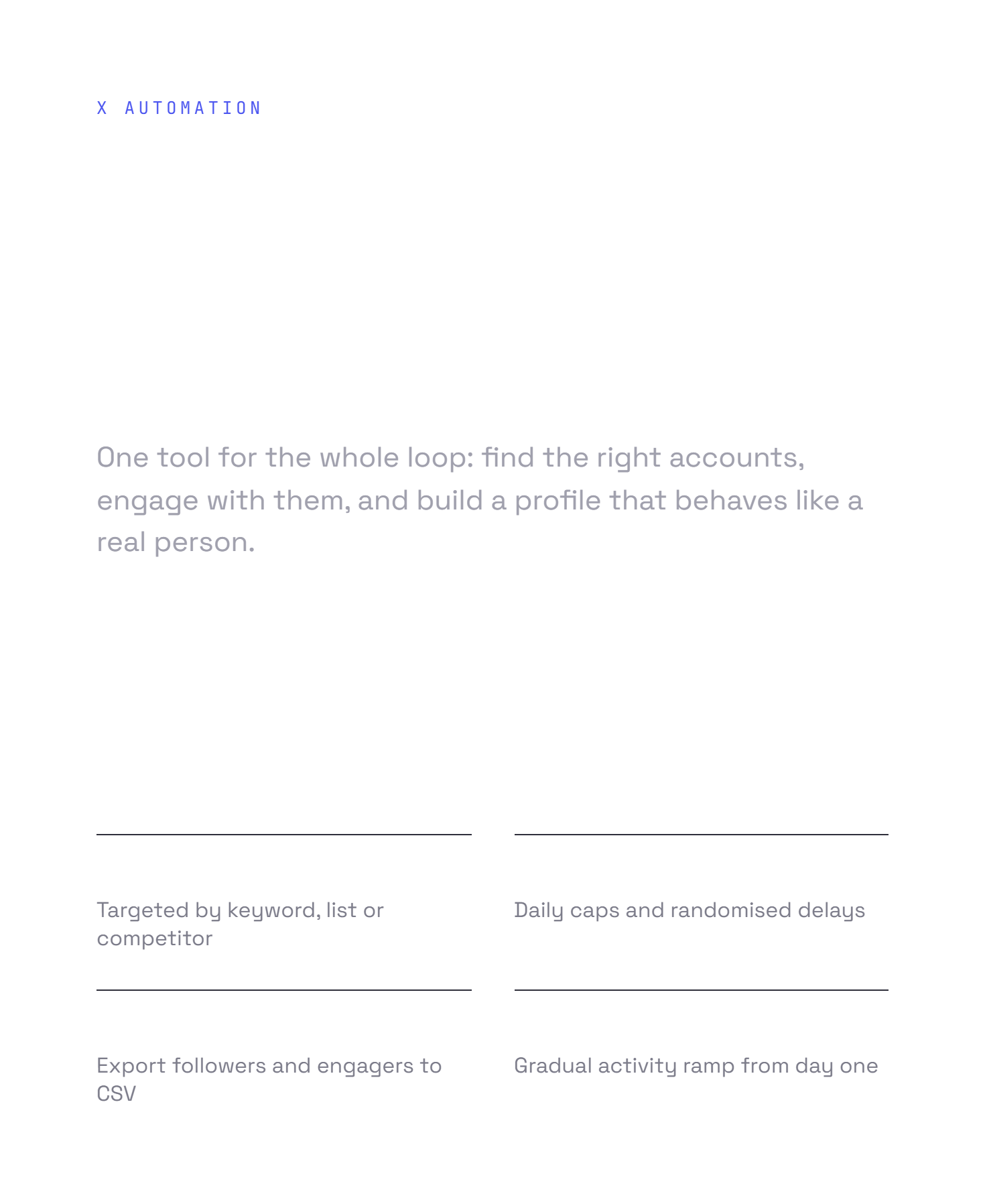 X Automation: targeting, caps, CSV export, activity ramp