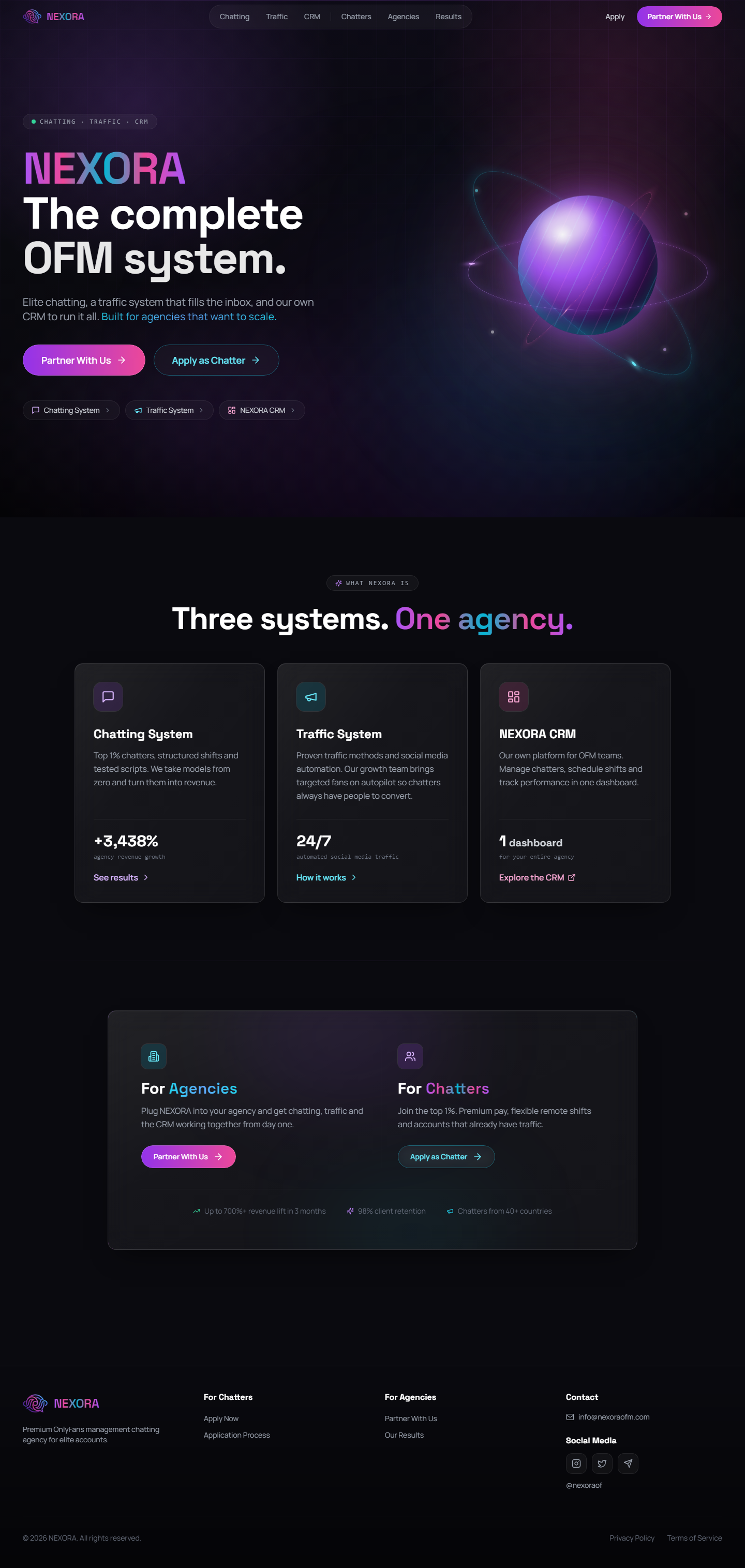 Full landing page, top to bottom
